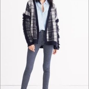 Madewell plaid fringe merino wool cardigan